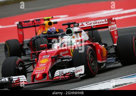 Sebastian Vettel (GER) Ferrari SF16-H. Großer Preis von Deutschland, Freitag, 29. Juli 2016. Hockenheim, Deutschland. 29.07.2016. Formel 1 Weltmeisterschaft, Rd 12, Großer Preis Von Deutschland, Hockenheim, Deutschland, Übungstag. Bildnachweis sollte lauten: XPB/Press Association Images. Stockfoto