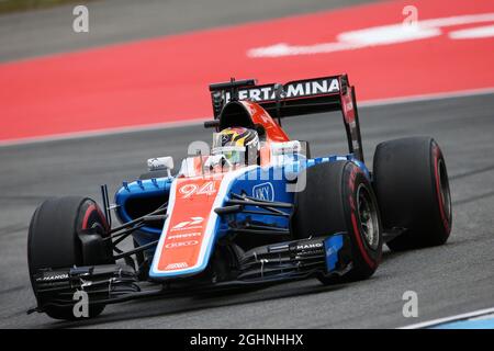 Pascal Wehrlein (GER) Manor Racing MRT05. Großer Preis von Deutschland, Freitag, 29. Juli 2016. Hockenheim, Deutschland. 29.07.2016. Formel 1 Weltmeisterschaft, Rd 12, Großer Preis Von Deutschland, Hockenheim, Deutschland, Übungstag. Bildnachweis sollte lauten: XPB/Press Association Images. Stockfoto