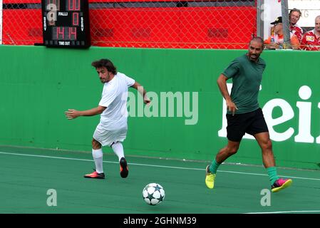 Fernando Alonso (ESP) McLaren beim wohltätigen Fußballspiel 5 pro Spielmannschaft. 01.09.2016. Formel 1 Weltmeisterschaft, Rd 14, Großer Preis Von Italien, Monza, Italien, Tag Der Vorbereitung. Bildnachweis sollte lauten: XPB/Press Association Images. Stockfoto