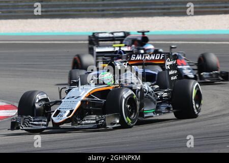 Nico Hulkenberg (GER) Sahara Force India F1 VJM09. 02.10.2016. Formel-1-Weltmeisterschaft, Rd 16, Großer Preis Von Malaysia, Sepang, Malaysia, Sonntag. Bildnachweis sollte lauten: XPB/Press Association Images. Stockfoto