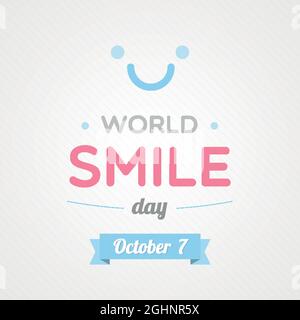Welttag Des Lächelns. Symbol „Lächeln“. Oktober. Vektorgrafik, flaches Design Stock Vektor