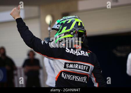 Nico Hulkenberg (GER) Sahara Force India F1 im Qualifying Parc Ferme. 29.10.2016. Formel-1-Weltmeisterschaft, Rd 19, Großer Preis Von Mexiko, Mexiko-Stadt, Mexiko, Qualifizierender Tag. Bildnachweis sollte lauten: XPB/Press Association Images. Stockfoto