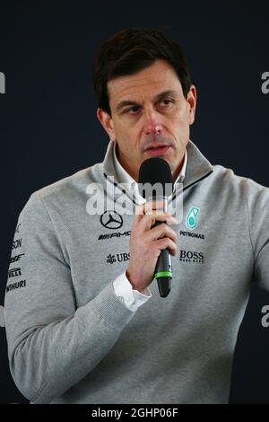 Toto Wolff (GER) Mercedes AMG F1 Aktionär und Executive Director. 23.02.2017. Mercedes AMG F1 W08 Launch, Silverstone, England. Bildnachweis sollte lauten: XPB/Press Association Images. Stockfoto