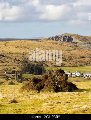 Stowes Hill und der Cheesewring vom Caradon Hill Minions Bodmin Moor Cornwall Stockfoto