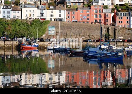 Eine Nahaufnahme des Brixham Harbour Devon Stockfoto
