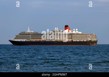 Das Cunard Queen Victoria Cruise-Schiff lag aufgrund der Pandemie von Covid 19 in Torbay Stockfoto