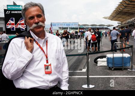 Chase Carey (USA) Formel-1-Gruppenvorsitzender am Start. 01.10.2017. Formel-1-Weltmeisterschaft, Rd 15, Großer Preis Von Malaysia, Sepang, Malaysia, Sonntag. Bildnachweis sollte lauten: XPB/Press Association Images. Stockfoto