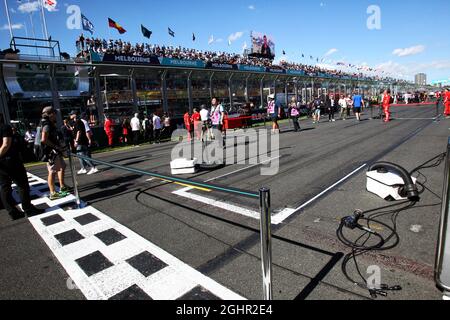 Das Gitter ohne Gitter Mädchen. 25.03.2018. Formel-1-Weltmeisterschaft, Rd 1, Großer Preis Von Australien, Albert Park, Melbourne, Australien, Wettkampftag. Bildnachweis sollte lauten: XPB/Press Association Images. Stockfoto