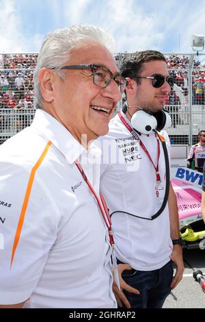 Nichola Latifi (CDN) Sahara Force India F1 Team Development Driver mit seinem Vater Michael Latifi (CDN) am Start. 10.06.2018. Formel-1-Weltmeisterschaft, Rd 7, Großer Preis Von Kanada, Montreal, Kanada, Wettkampftag. Bildnachweis sollte lauten: XPB/Press Association Images. Stockfoto