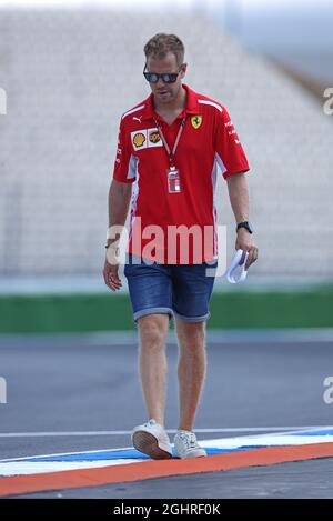 Sebastian Vettel (GER) Ferrari geht die Strecke. 19.07.2018. Formel 1 Weltmeisterschaft, Rd 11, Großer Preis Von Deutschland, Hockenheim, Deutschland, Tag Der Vorbereitung. Bildnachweis sollte lauten: XPB/Press Association Images. Stockfoto