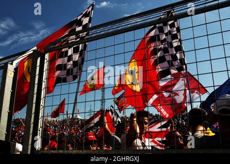 Fans auf dem Podium. 29.07.2018. Formel 1 Weltmeisterschaft, Rd 12, Großer Preis Von Ungarn, Budapest, Ungarn, Wettkampftag. Bildnachweis sollte lauten: XPB/Press Association Images. Stockfoto