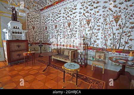 Winterkammer von Friedrich Wilhelm II., Ostindischer Citz-Saal, neuer Flügel, Schloss Charlottenburg, Berlin, Deutschland Stockfoto