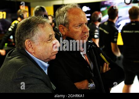 (L bis R): Jean Todt (FRA) FIA-Präsident mit Jerome Stoll (FRA) Renault Sport F1-Präsident. 01.09.2018. Formel 1 Weltmeisterschaft, Rd 14, Großer Preis Von Italien, Monza, Italien, Qualifizierender Tag. Bildnachweis sollte lauten: XPB/Press Association Images. Stockfoto