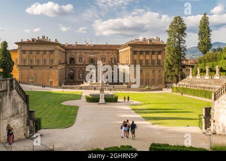 Giardino di Boboli, Boboli-Garten mit Palazzo Pitti, Florenz, Toskana, Italien Stockfoto