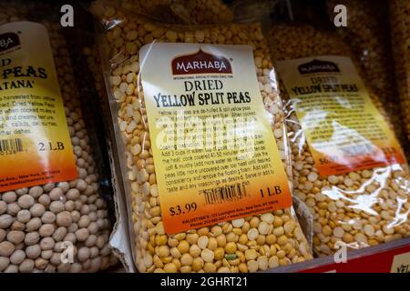 Kalustyans Indian Spice Shop ist ein Spezialitätengeschäft in Murray Hill, New York City, USA Stockfoto