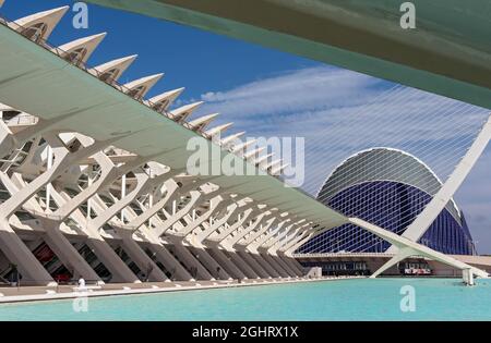 Museu de les Ciencies, Wissenschaftsmuseum Prince Philip, Stadt der Künste und Wissenschaften, Valencia, Spanien Stockfoto