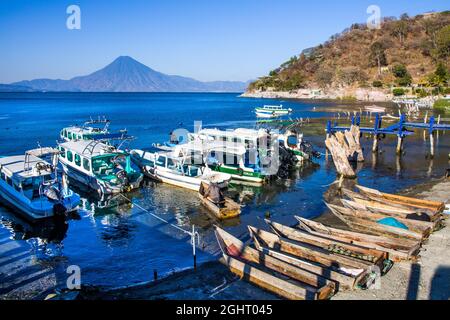 Bootssteg, Eupithecia (Catarina) Palopo, Atitlan-See, Santa Catarina Palopo, Guatemala Stockfoto