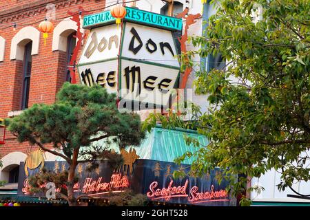 Chinesisches Restaurant in Chinatown in Victoria, BC, Kanada. Stockfoto