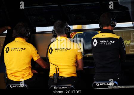 Renault F1 Team Boxenportal. 30.08.2019. Formel-1-Weltmeisterschaft, Rd 13, Großer Preis Von Belgien, Spa Francorchamps, Belgien, Übungstag. Bildnachweis sollte lauten: XPB/Press Association Images. Stockfoto