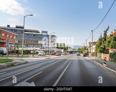 Straßen und Autobahnen in der Stadt Zagreb, Kroatien. Stockfoto