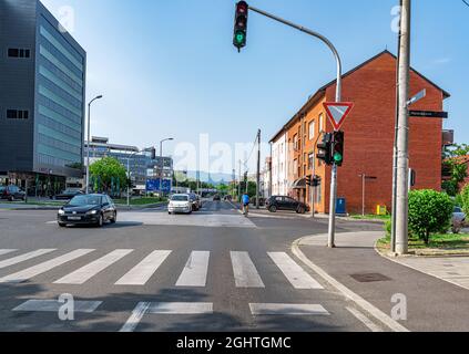 Straßen und Autobahnen in der Stadt Zagreb, Kroatien. Stockfoto