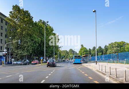 Straßen und Autobahnen in der Stadt Zagreb, Kroatien. Stockfoto