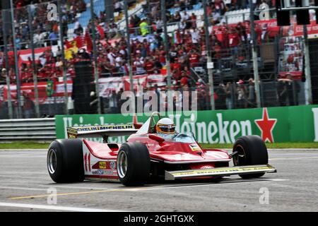 Jody Scheckter (RSA) im Ferrari 312T4 von 1979. 07.09.2019. Formel 1 Weltmeisterschaft, Rd 14, Großer Preis Von Italien, Monza, Italien, Qualifizierender Tag. Bildnachweis sollte lauten: XPB/Press Association Images. Stockfoto