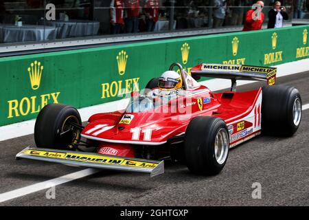 Jody Scheckter (RSA) im Ferrari 312T4 von 1979. 07.09.2019. Formel 1 Weltmeisterschaft, Rd 14, Großer Preis Von Italien, Monza, Italien, Qualifizierender Tag. Bildnachweis sollte lauten: XPB/Press Association Images. Stockfoto