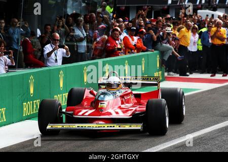 Jody Scheckter (RSA) im Ferrari 312T4 von 1979. 07.09.2019. Formel 1 Weltmeisterschaft, Rd 14, Großer Preis Von Italien, Monza, Italien, Qualifizierender Tag. Bildnachweis sollte lauten: XPB/Press Association Images. Stockfoto