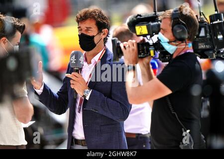 Mark Webber (AUS) Channel 4 Presenter im Grid. 02.08.2020. Formel-1-Weltmeisterschaft, Rd 4, Großer Preis Von Großbritannien, Silverstone, England, Wettkampftag. Bildnachweis sollte lauten: XPB/Press Association Images. Stockfoto