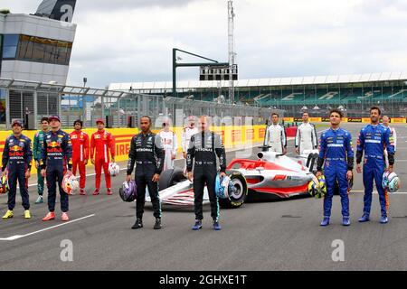 Fahrer beim Car Launch 2022. 15.07.2021. Formel-1-Weltmeisterschaft, Rd 10, Großer Preis Von Großbritannien, Silverstone, England, Tag Der Vorbereitung. Bildnachweis sollte lauten: XPB/Press Association Images. Stockfoto