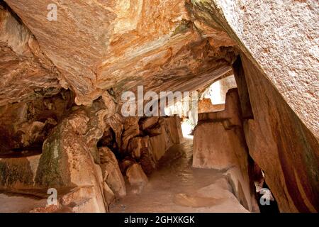 Steindurchgang, Sacsayhuaman Inka-Ruinen Stockfoto