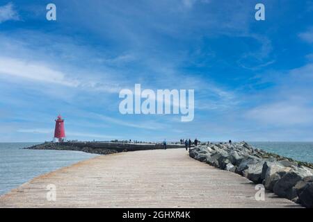 Aufnahmen aus der Dublin Bay und dem Bereich des Poolbeg Lighthouse Stockfoto