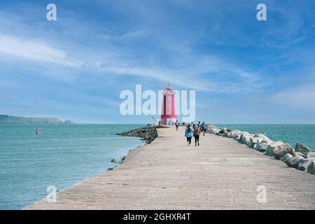 Aufnahmen aus der Dublin Bay und dem Bereich des Poolbeg Lighthouse Stockfoto