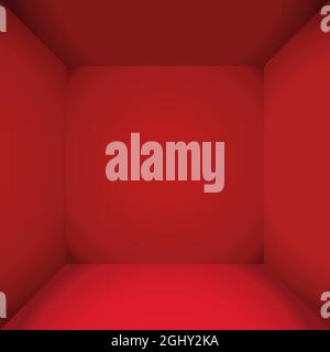 Roter Luxus leerer Raum der quadratischen Box Stock Vektor