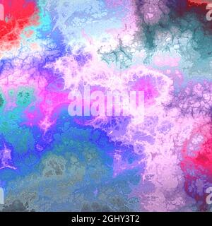 Mehrfarbiger abstrakter psychedelischer Hintergrund, hochauflösende Textur, lebendige helle Farben, hellere Blautöne - türkisch, carolina, Himmel, yale Stockfoto