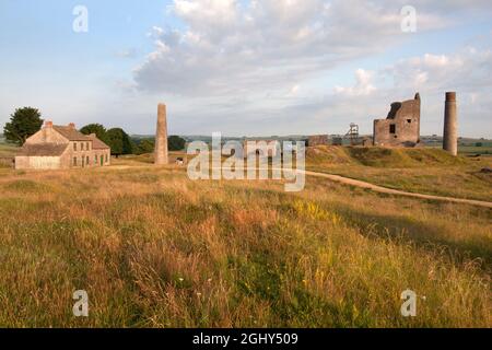 Elster Minen, Ruinen alter Bleiminen in Sheldon, Bakewell, Peak District, Derbyshire, England Stockfoto