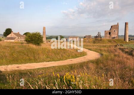 Elster Minen, Ruinen alter Bleiminen in Sheldon, Bakewell, Peak District, Derbyshire, England Stockfoto