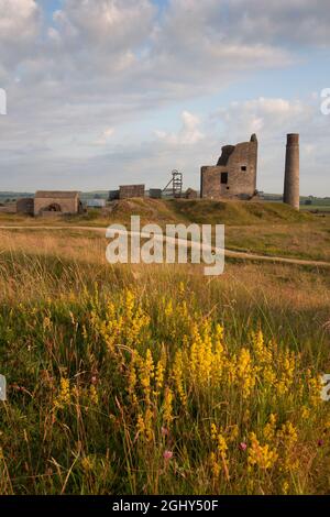 Elster Minen, Ruinen alter Bleiminen in Sheldon, Bakewell, Peak District, Derbyshire, England Stockfoto