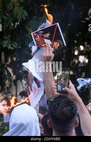 Pro-Afghanistan-Demonstration vor der Hohen Kommission Pakistans - London, Großbritannien. 07. September 2021 Stockfoto