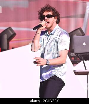 Napa, USA. September 2021. Jack Harlow tritt am 3. Tag des BottleRock Napa Valley Music Festivals 2021 auf der Napa Valley Expo am 05. September 2021 in Napa, Kalifornien, auf. Foto: Casey Flanigan/imageSPACE/Sipa USA Kredit: SIPA USA/Alamy Live News Stockfoto