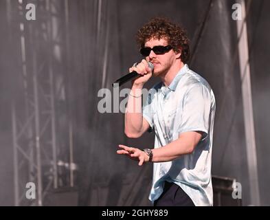 Napa, USA. September 2021. Jack Harlow tritt am 3. Tag des BottleRock Napa Valley Music Festivals 2021 auf der Napa Valley Expo am 05. September 2021 in Napa, Kalifornien, auf. Foto: Casey Flanigan/imageSPACE/Sipa USA Kredit: SIPA USA/Alamy Live News Stockfoto