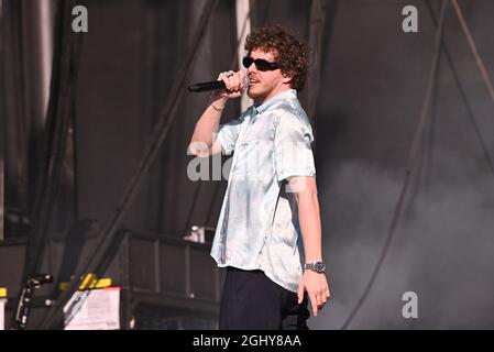 Napa, USA. September 2021. Jack Harlow tritt am 3. Tag des BottleRock Napa Valley Music Festivals 2021 auf der Napa Valley Expo am 05. September 2021 in Napa, Kalifornien, auf. Foto: Casey Flanigan/imageSPACE/Sipa USA Kredit: SIPA USA/Alamy Live News Stockfoto