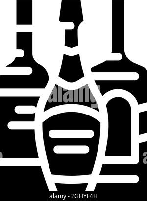 Abbildung des Glyphen-Symbols der Abteilung für Alkoholgetränke Stock Vektor