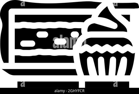 Abbildung des Symbols „Dessert Department Glyphe“ Stock Vektor