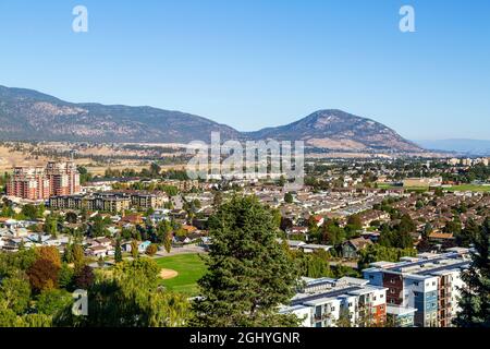 Blick auf den Skaha Lake im Okanagan Valley in Penticton, British Columbia, Kanada. Stockfoto