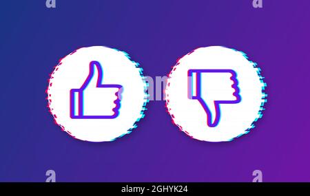 Ja Nein Worttext auf Gesprächsform Ja Nein in Sprechblasenglitch-Symbol. Vektorgrafik. Stock Vektor