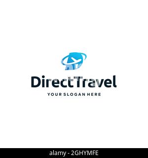 Flaches Lettermark Initial D Plane Lane Logo-Design Stock Vektor