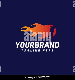 L Logo Design mit Feuer. Fire Logo Letters Concept Vector. Stock Vektor