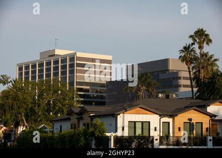 Blick auf die Skyline von Encino, Kalifornien, USA. Stockfoto